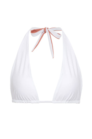 Bash Wrap Halter Bikini Top - White